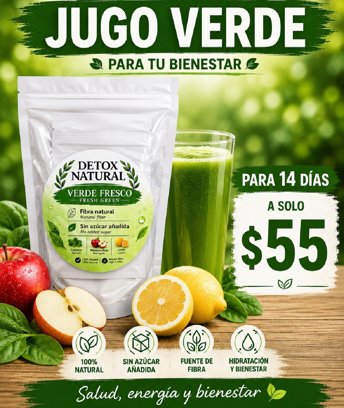 Detox verde fresco 14 Dias