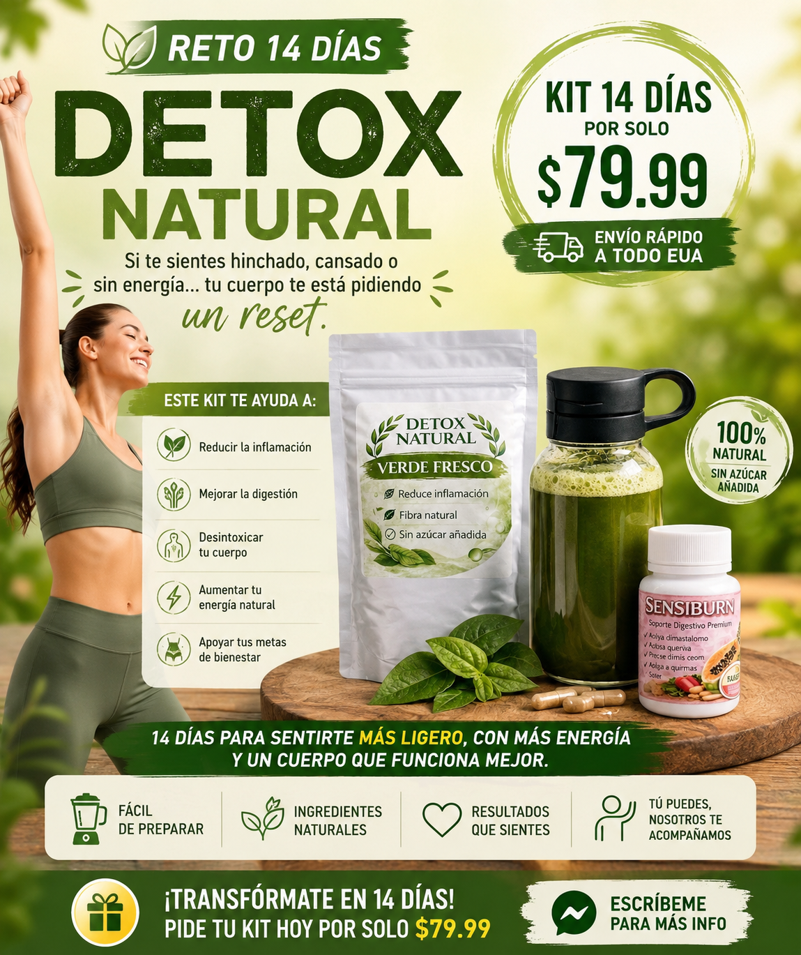 KIT 14 DÍAS – JUGO VERDE FRESCO + SENSIBURN