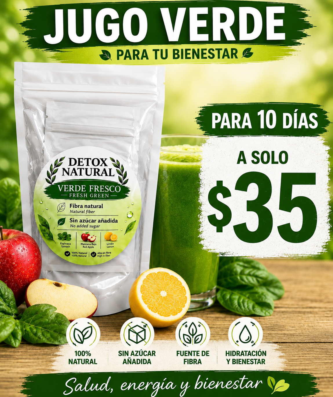 Detox jugo  verde  10 días