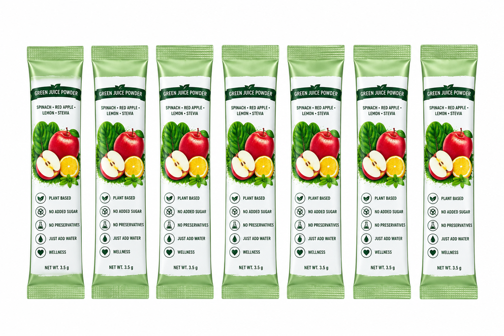 Individual sachets 
Green Juice – Lemonade Flavor